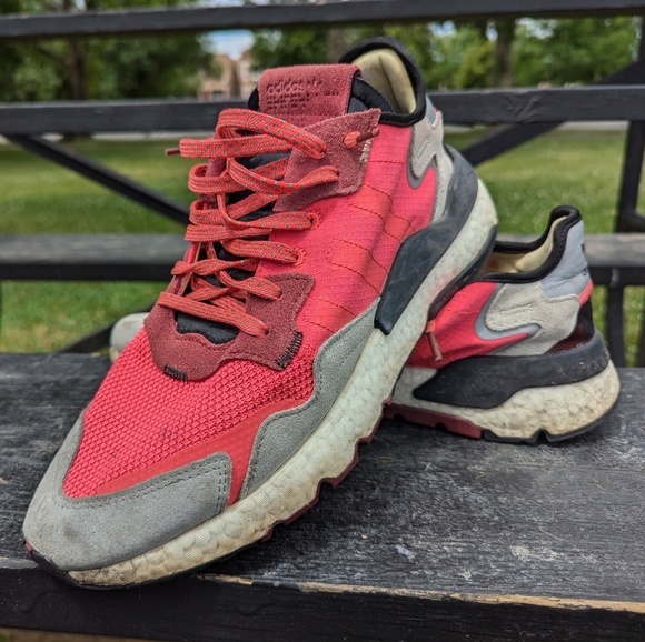 Adidas Men’s Nite Jogger “Shock Red” EE5883 Size 11.5 - Picture 1 of 10